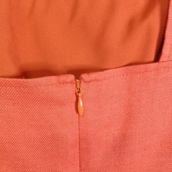 Re- Imagined by J.Crew Tank Sheath Dress Solid Rust Linen Blend SZ Petite 8P - Picture 5 of 11